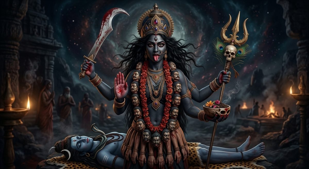 Kali Ma, la Madre Oscura, en el vacío cósmico